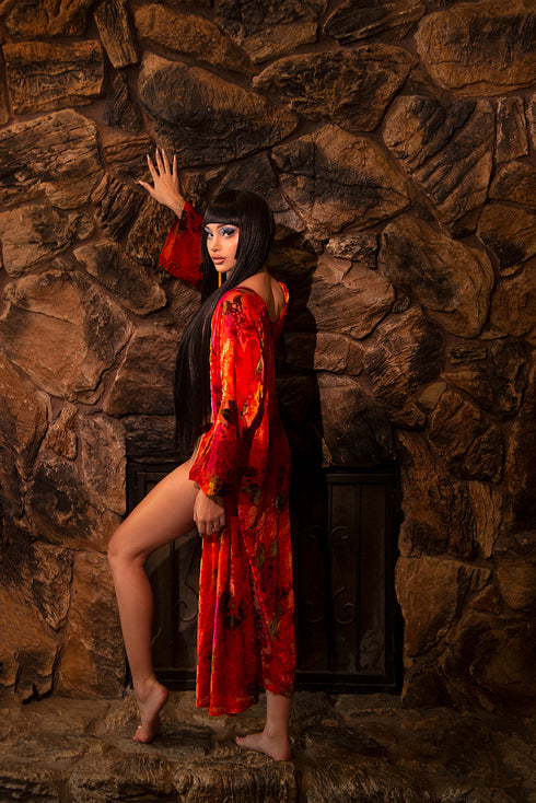Orange Velvet Robe